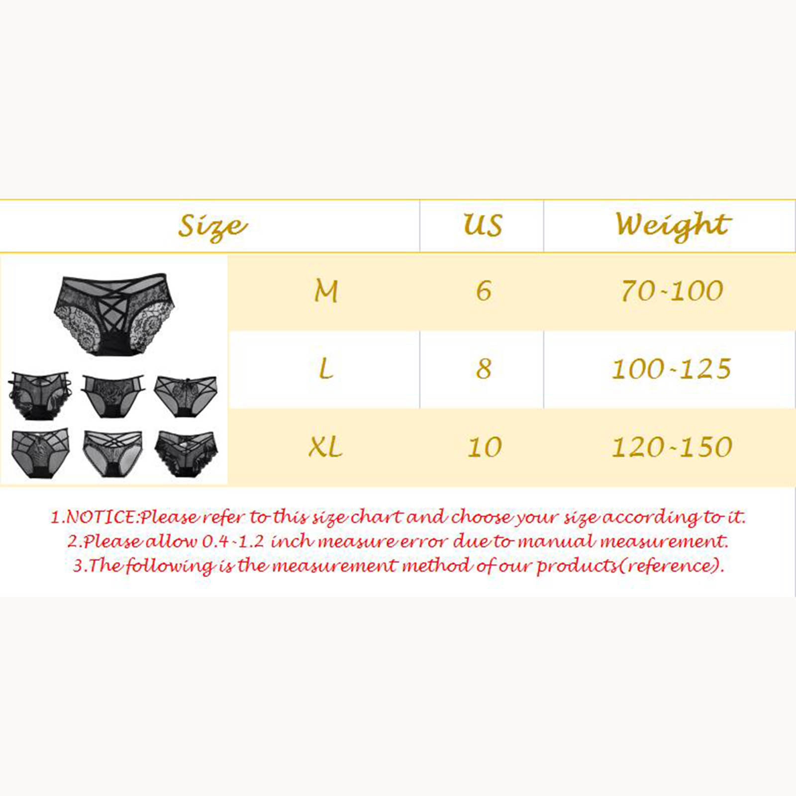 thumbnail image 4 of Braguitas sexy de encaje negro de cintura alta para mujer - Braguitas de talla grande - Poliéster/spandex - Cobertura total - M-XL, 4 of 4
